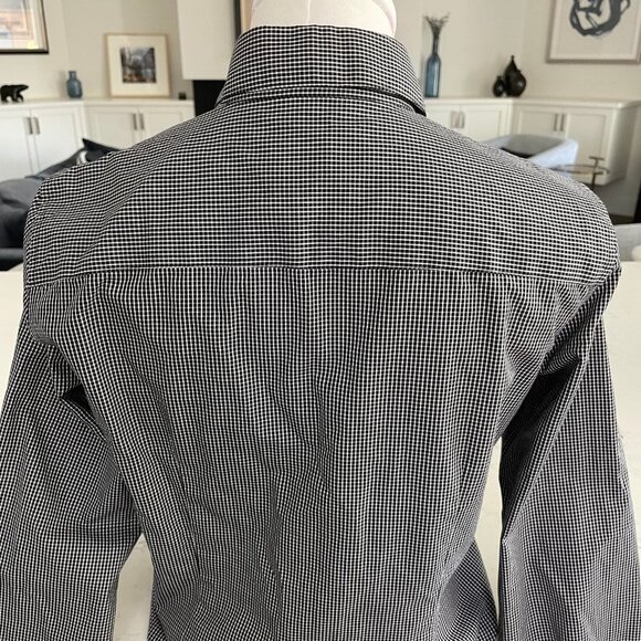 Foxcroft Lg Slv Button Down Cotton Check Wrinkle Free Shirt Blk+Wht Sz S NWOT - Picture 7 of 12